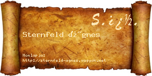 Sternfeld Ágnes névjegykártya